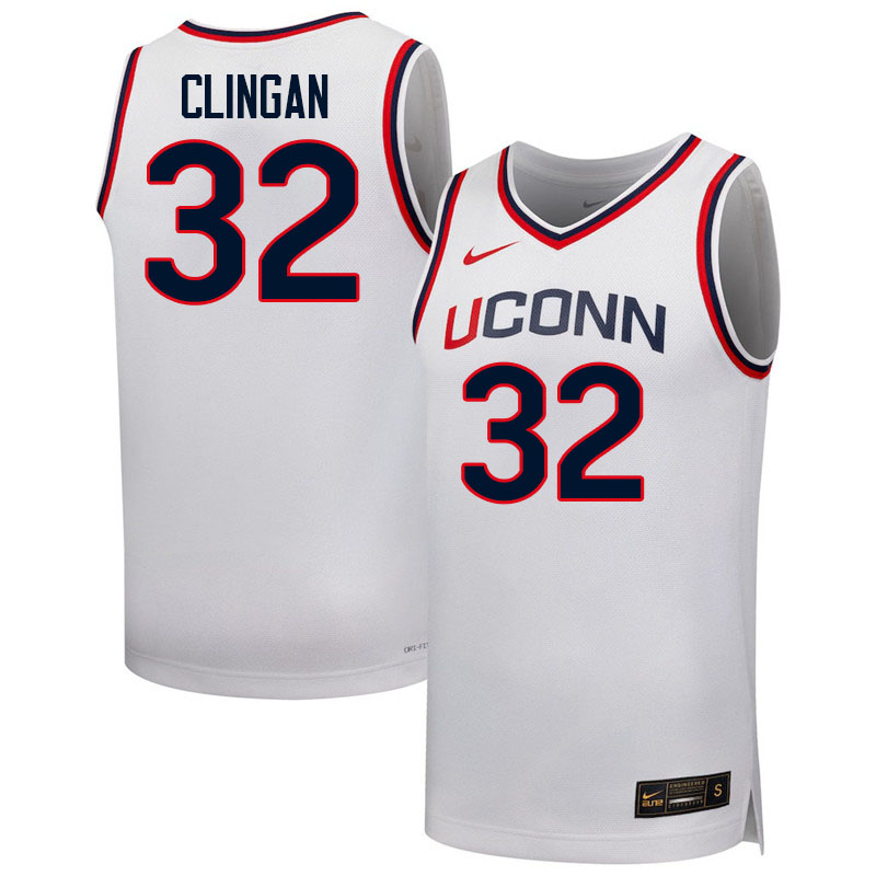 Uconn Huskies #32 Donovan Clingan College Basketball Jerseys,Uniforms-White